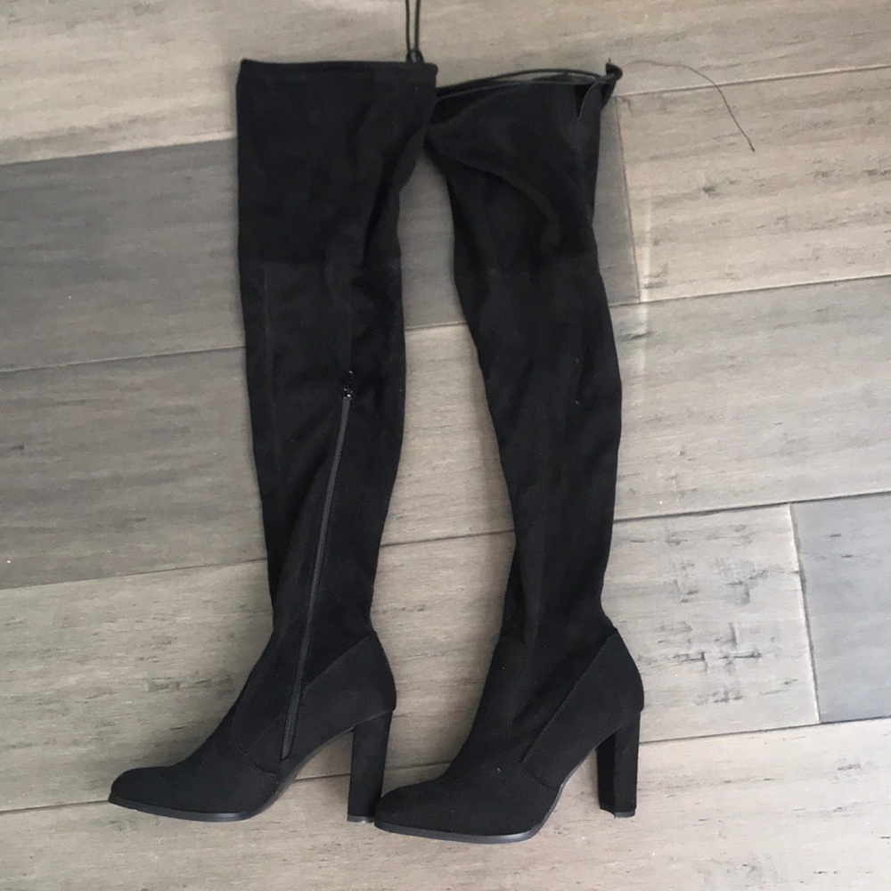 Black high knee boots